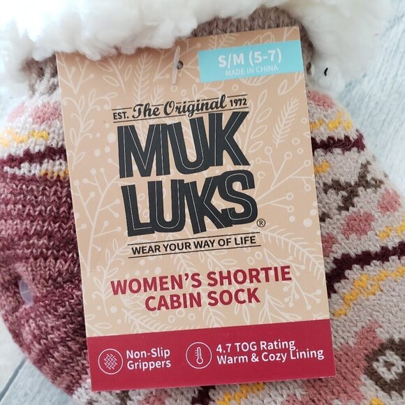 NWT - Muk Luks Women's Owl Shortie Cabin Sock - Size S/M (5-7) - Picture 4 of 4